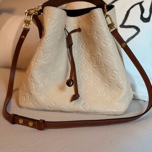 Louis Vuitton Ivory and Brown Shoulder Bag